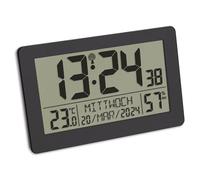 Horloge radiopilotée TFA Dostmann 60.2557.01 radiopiloté(e) 20.6 mm x 3 mm x 13 mm noir grand écran
