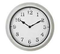 TFA Dostmann Horloge Murale XL pour Exterieur, 60.3067.02, Grande Horloge, Design rétro, Résistant aux éclaboussures, pour Jardin/Terrasse/Balcon/Patio/Véranda, Blanc