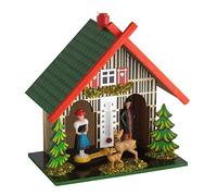 TFA Dostmann maison de la météo en bois, 48.1501, maison météo avec homme de pluie et femme de soleil, multicolore, chalet météo