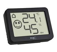 TFA Dostmann Mini thermo-hygromètre numérique, 30.5055.01, mesure la température et l'humidité intérieures, pour la surveillance du climat intérieur, noir