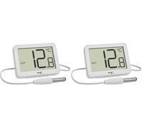TFA Dostmann Mini-Thermomètre Digital intérieur/extérieur, 30.1066.02, sonde de température étanche, valeurs Maxi/Mini, Aimant/Support, idéal pour Aquarium/voitre/Camping/réfrigérateur, Blanc