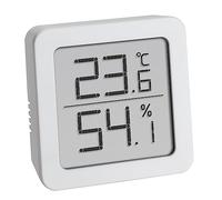 TFA Dostmann Mini Thermomètre-Hygromètre numérique, 30.5051.02, à poser/accrocher, pour la température et l'humidité intérieures de la maison, pour l'intérieur, petit, blanc