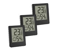 TFA Dostmann Thermo-hygromètre numérique 30.5039.01.03 - Set de 3 noir, mesure temp. et humidité