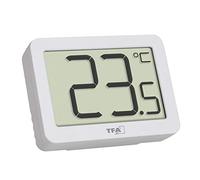 TFA Dostmann Mini Thermomètre intérieur numérique, 30.1065.02, surveiller la température ambiante, mini thermomètre digital, idéal pour la voiture, la maison, petit, blanc