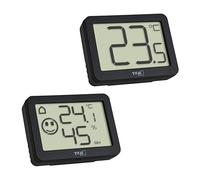 TFA Dostmann Mini Thermomètre & Thermo-Hygromètre Set (2 pièces), 95.2020.01, Hygromètre avec thermomètre d'ambiance précis, idéal pour la maison, le bureau, la chambre à coucher, noir