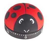 TFA Dostmann Minuterie de Cuisine analogique Coccinelle, minuteur, 38.1025, jusqu'à 60 Minutes, mécanique, sans Piles, pour Apprendre, pour Le Sport, pour Cuisiner, Rouge-Noir