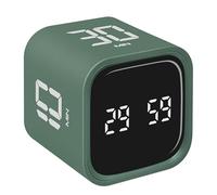 TFA Dostmann Minuterie Mini Cube, 38.2061, minuteur de Cuisine, pour la pâtisserie ou Les révisions, pour Les examens, de Sport, réglable Individuellement, Compte à rebours Personnalisable, Vert