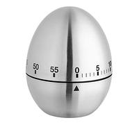 TFA Dostmann Minuteur de Cuisine mécanique en Acier Inoxydable, 38.1026, minuteur analogique jusqu'à 60 Minutes, sans Piles, avec Alarme sonore, argenté