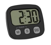 TFA Dostmann Minuteur numérique 38.2057.01, pour Cuisine, Sport, étude, avec Horloge et chronomètre, magnétique, Grand écran, minuteur à œufs, Noir