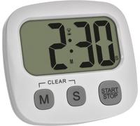 TFA Dostmann Minuteur numérique Blanc 38.2057.02, pour Cuisine, Sport, étude, avec Horloge et chronomètre, magnétique, Grand écran, minuteur à œufs, Design Compact, Blanc (Lot de 5)
