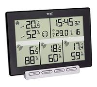 TFA Dostmann Thermo-hygromètre Multi-Sens 30.3057.01 – sans fil, 3 émetteurs, int./ext., noir