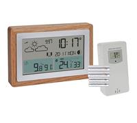 TFA Dostmann Oak 35.1167 Station météo sans fil avec capteur extérieur et cadre en bois, température intérieure et extérieure, avec recommandation de ventilation, intensité variable, horloge