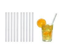 TFA Dostmann Pailles en verre GlasWerk Medium, 14.2016.10, réutilisables, 14.2016.10, 10 pièces, lavables au lave-vaisselle, pour long drinks/latte macchiato, avec brosse de nettoyage