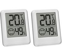 TFA Dostmann Petit hygromètre numérique d'intérieur, 30.5060.02, thermomètre d'ambiance, humidimètre, mesure l'humidité et la température, pour contrôler le climat ambiant, pile incluse, blanc