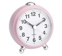 TFA Dostmann Réveil analogique, 60.1030.16, Look rétro, Mouvement Silencieux, Horloge de Table, idéal pour Chambre d'enfant, Chambre à Coucher, Couleurs Pastel, Petit réveil, Rose