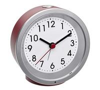 TFA Dostmann Réveil analogique, 60.1034.05, avec Mouvement Sweep Silencieux, avec rétroéclairage, Alarme de réveil et Fonction Snooze, sans tic-tac, Rouge