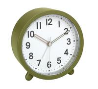 TFA Dostmann Réveil analogique à Pile, 60.1043.04, avec Horloge à Quartz, sans tic-tac, pour Chambre/Salon/Cuisine, avec Fonction Snooze, rétro-éclairage Inclus, Vert Olive