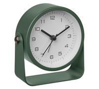 TFA Dostmann Réveil analogique Design Vert, 60.1042.04, sans tic-tac, Extra Silencieux, en métal, avec rétroéclairage, Peut également Servir d'horloge de Table, Vert