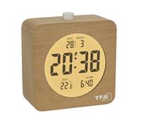 TFA Dostmann – Réveil numérique 60.2049.05 – Bois hêtre, écran LCD, affichage température, marron