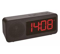 TFA Dostmann Réveil numérique Tune 60.2546.01 radio‑piloté avec recharge pour mobiles Radio FM Noir