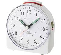 TFA Dostmann Réveil Radio analogique Sunrise, 60.1513.02, Mouvement d'horloge Silencieux, Alarme de réveil avec Fonction Snooze, réveil Matin, Blanc