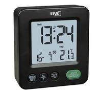 TFA Dostmann 60.2567.01 radiopiloté(e) Réveil noir Heures de réveil 1