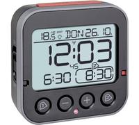 TFA Dostmann 60.2550.01 radiopiloté(e) Réveil noir Heures de réveil 2 grand écran