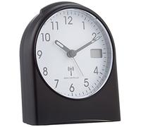 TFA Dostmann Réveil Radio-pilotée analogique, 98.1040.01, avec Affichage Digital des Secondes, Horloge Radio-pilotée, avec rétro-éclairage, Noir