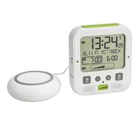 TFA Dostmann Réveil radio‑piloté 60.2538.02 – double alarme, alarme vibrante, snooze, blanc