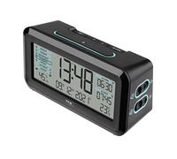 TFA Dostmann 60.2562.01.GB radiopiloté(e) Réveil noir, bleu clair Heures de réveil 2 grand écran