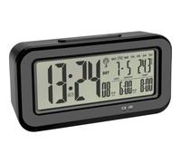 TFA Dostmann 60.2554.01 radiopiloté(e) Réveil noir Heures de réveil 2 grand écran