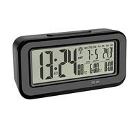 TFA Dostmann Réveil Radio-pilotée numérique BOXX, avec température intérieure, Rechargeable par USB, Plastique, Noir