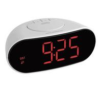 TFA Dostmann Réveil Radio-pilotée numérique, réveil Matin Digitale, avec Chiffres Lumineux, 60.2505, Plastique, Blanc, Noir