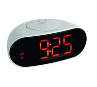 TFA Dostmann Réveil Radio-pilotée numérique, réveil Matin Digitale, avec Chiffres Lumineux, 60.2505, Plastique, Blanc, Noir