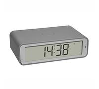 TFA Dostmann Réveil radio-piloté Twist 60.2560.15, fuseau réglable, écran rotatif 180°, gris