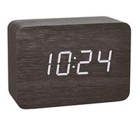 TFA Dostmann Réveil radiocommandé design Clocco en aspect bois, 60.2549.01, plastique, blanc/noir, L 100 x L 41 x H 70 mm