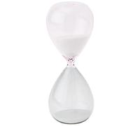 TFA Dostmann Sablier 15 Minutes 18.6009.02.40 en Verre, minuteur, décoration de Table, minuterie, Gris/Rose, Sable