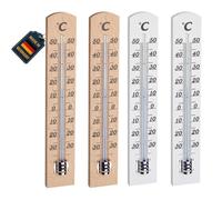TFA Dostmann Set thermomètre en bois, hêtre, 95.1031, pour mesurer la température intérieure, économiser de l'énergie, brun