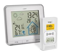TFA Dostmann Station météo Intérieur Extérieur sans fils, 35.1153 LIFE, prévisions météo, capteur extérieur inclus, rétro-éclairage, température extérieure et intérieure, pour jardin et maison, blanc