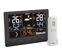 TFA Dostmann Station météo Intérieur Extérieur, SEASON 2, 35.1118.01, avec émetteur sans fil, prévisions météorologiques, écran couleur, température et humidité, avec phase de lune, noir