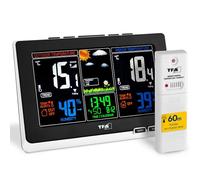 TFA Dostmann Station météo numérique sans fil Spring, 35.1129, avec capteur extérieur, prévisions météo animées, thermomètre et hygromètre, écran couleur, 2 niveaux de luminosité, noir