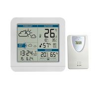 TFA Dostmann Station météo numérique SKY, 35.1152.02, Station météo avec capteur extérieur sans fil, Prévisions météo, Symbole forestier, Température intérieure/extérieure, blanc