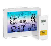 TFA Dostmann Station météo radiopilotée METEO SKY 35.1175.02 - Prévisions 12h - 3 capteurs - Blanc
