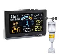 TFA Dostmann Station météo Spring Breeze 35.1140.01, radiopilotée, anémomètre, écran couleur, Noir