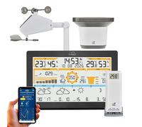 TFA Dostmann Station météo sans fil TFA.me ID-05, 8-en-1, 35.8106, prévisions météo profi wetter.com 4 jours, portail en ligne, avec capteur vent-pluie-température-humidité, alertes météo, noir