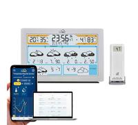 TFA Dostmann Station mètèo WiFi TFA.me ID-02, 35.8100, prévisions météo par Wetter.COM 3-6 Jours, Portail en Ligne, capteur extérieur sans Fil, Alerte météo, Monde Entier, argenté
