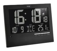 TFA Dostmann Horloge murale radio-pilotée 60.4508 – rétro-éclairage auto, temp. int., date/jour, noir