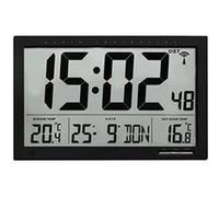 TFA Dostmann Horloge murale radio-pilotée 60.4510.01 XL - Thermomètre intérieur/extérieur - Noir
