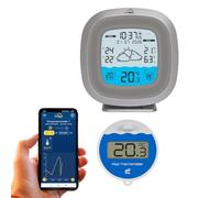 TFA Dostmann TFA.me 35.8114 Station météo sans fil sans fil avec thermomètres de piscine ID-09, prévisions météo professionnelles en 4 jours, avec portail en ligne, pour piscine, étang, bain glacé
