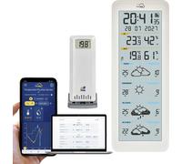 TFA Dostmann Station météo sans fil TFA.me ID-06, 35.8108.02, prévisions météo profi par wetter.com 4 jours, portail en ligne, capteur extérieur inclus, valeurs max-min, fonction d'alerte, blanc